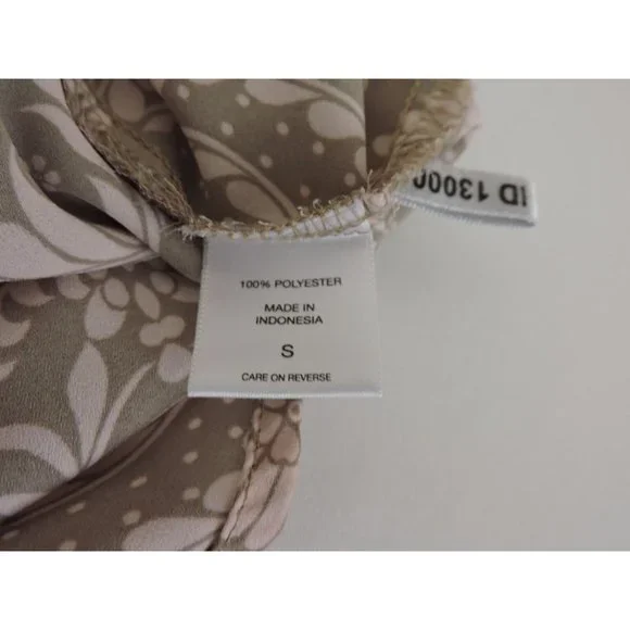 New York Company Shirt Button Down Brown Pink Career Long Tab Sleeve Blouse S - Picture 9 of 10